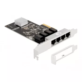 DeLOCK PCI Express x4 Karte 4 x RJ45 Gigabit LAN RTL8111 - PCIe - RJ-45 - PCIe 2.0 - Silber - PC - Windows 10 - Windows 11 - Windows 8.1 (88618)