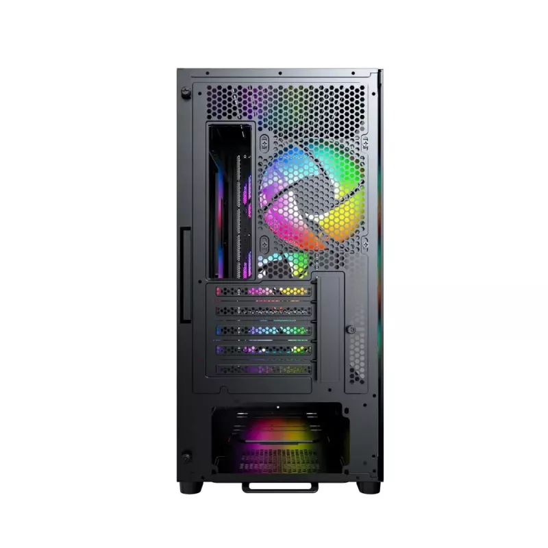 Montech X5M (B) Micro Tower PC-Gehäuse – Micro-ATX/Mini-ITX, 3x120mm vorne, 1x120mm hinten, unterstützt ATX-Netzteile, 2x3,5 Zoll + 4x2,5 Zoll, Schwarz