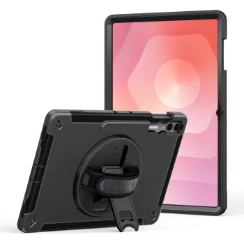Robuste Schutzhülle mit Kickstand und Handschlaufe von jt berlin für Samsung Galaxy Tab S11 Ultra – schwarz