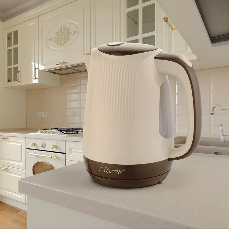 Feel-Maestro MR042 beige Wasserkocher 1,7 L Beige, Braun 2200 W