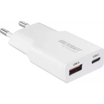 Voltcraft UC-1C1A25W01 USB-Ladegerät 1x USB-A USB-C Schnellladung PD 3.0 Weiß (VC-17010775)