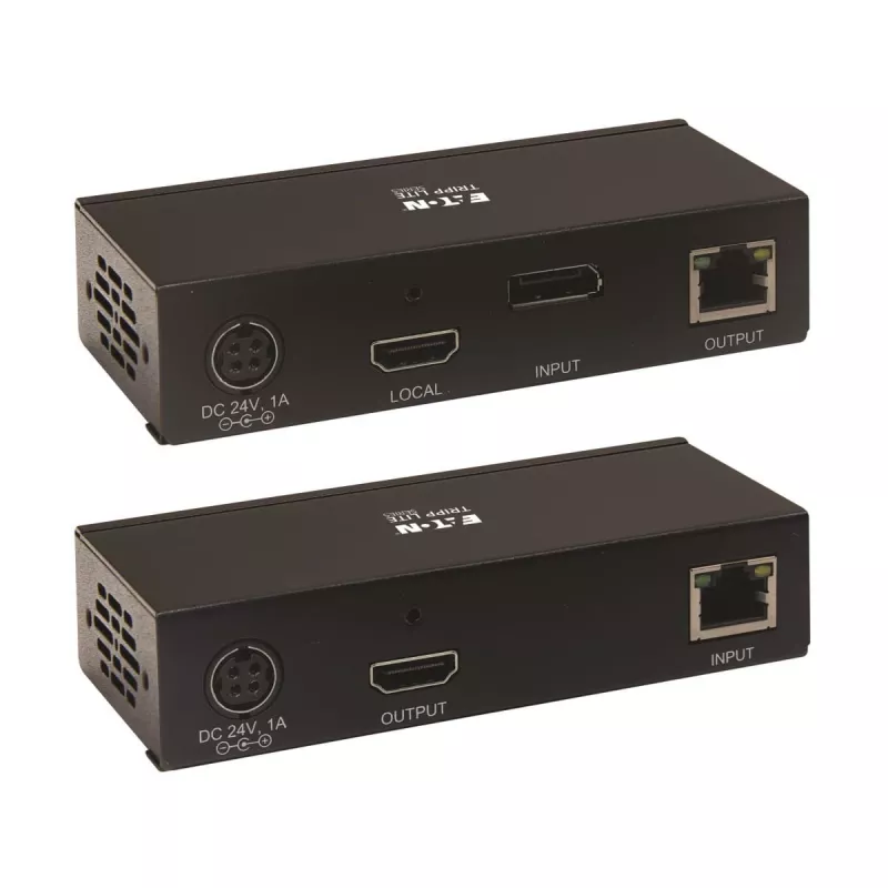 Eaton Tripp Lite Series DisplayPort-zu-HDMI über Cat6 Extender-Kit mit KVM-Unterstützung, 4K 60Hz, 4:4:4, USB, PoC, HDCP 2.2, bis zu 70 m, TAA - Erweiterung für Video/Audio, HDMI, Di