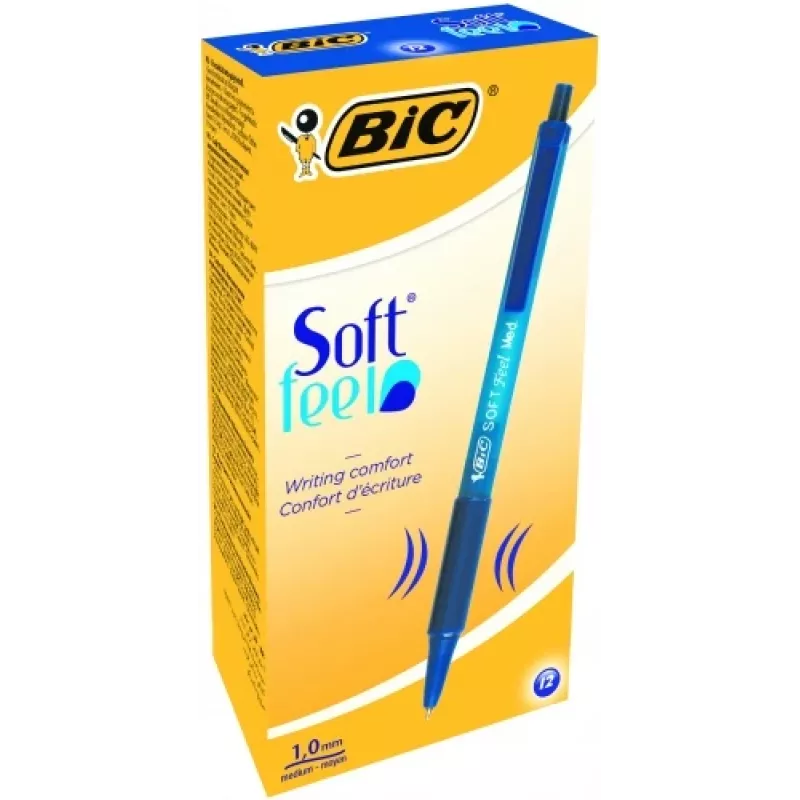 BIC Kugelschreiber SOFTFEEL CLIC 0,32 mm, blau, Box 12 Stk. 914346