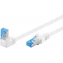 Goobay CAT 6A Patchkabel 1x 90° abgewinkelt, S/FTP (PiMF), Weiß, 0,25 m - Rastnasenlasche oben, LSZH Halogenfrei, Kupfer (51562)