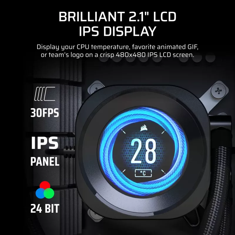 All-in-One-Flüssigkeitskühler Corsair Nautilus 240 RS LCD 12 cm Schwarz