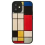 Handyhülle Man and Wood für iPhone 12 mini — Holzrückseite, schwarzer Rahmen