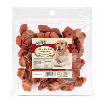 HILTON Geknoteter Entenknochen 6 cm - Hundekauartikel - 500g