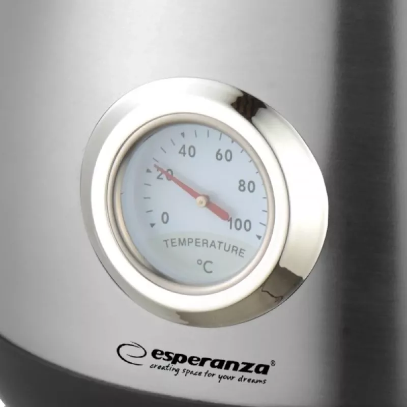 Wasserkocher ESPERANZA EKK029 — 1,7 L, 2200 W, Edelstahl und schwarz Kunststoff