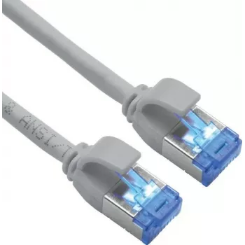 ROLINE S/FTP Patchkabel Cat.6A TPE PoE-tauglich verknotungsfrei Grau 1.5m - Netzwerk - CAT 6a