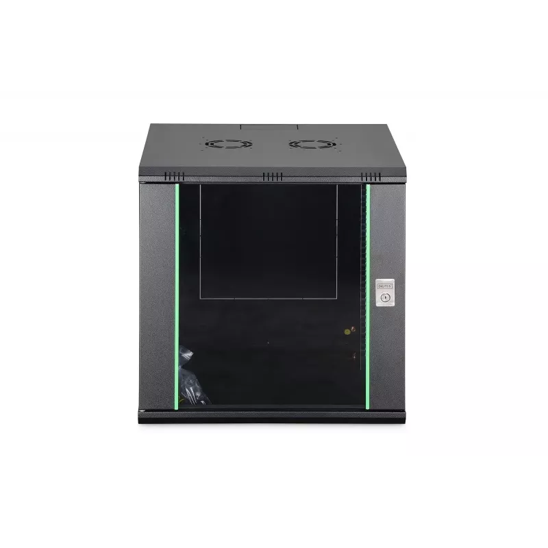 Wandmontiertes Netzwerkgehäuse DIGITUS Dynamic-N DN-37111 — 12U, 600 x 600 mm, IP20, Schlüsselschloss