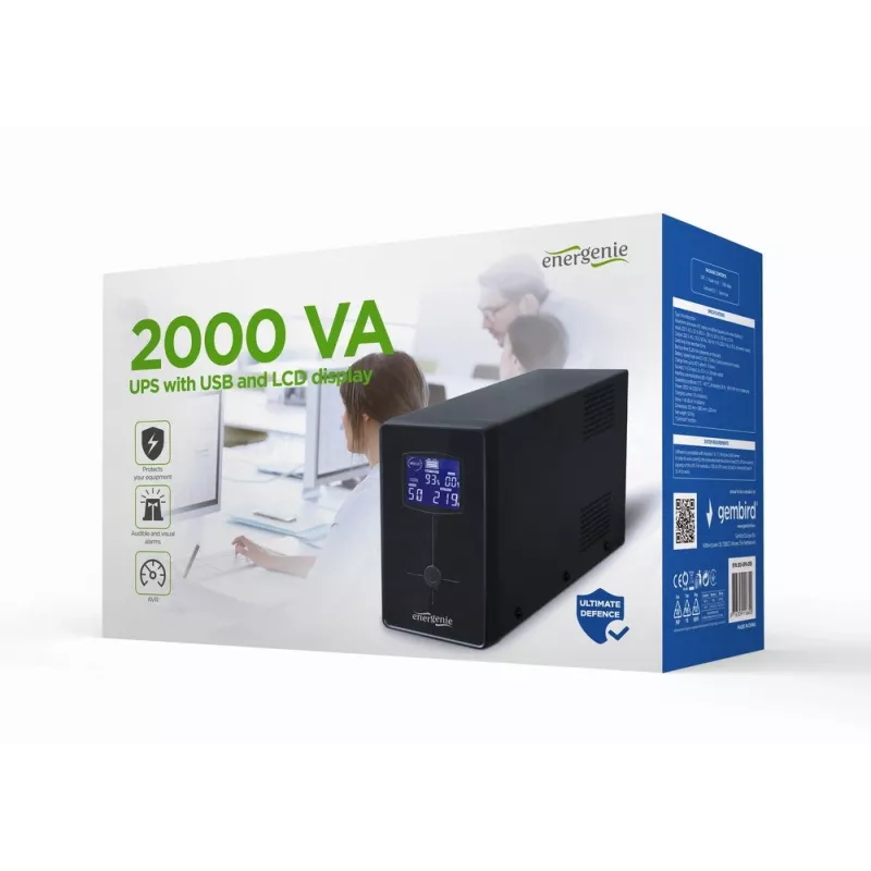 Gembird EG-UPS-035 USV (Unterbrechungsfreie Stromversorgung) Line-Interactive 2 kVA 1200 W 5 AC-Ausgänge