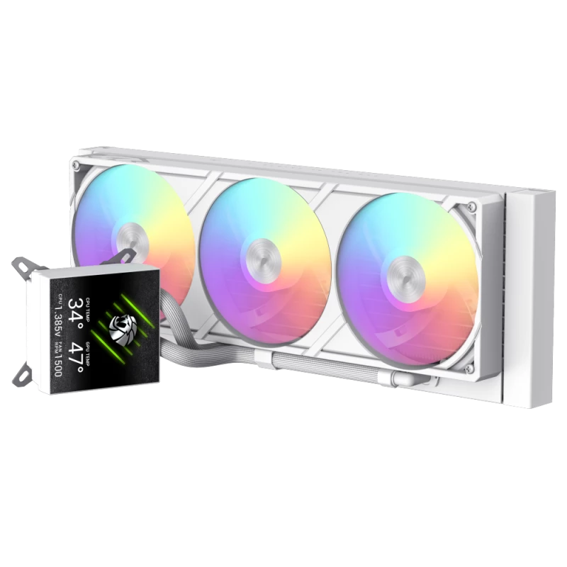 Gamemax CPU-Flüssigkeitskühler | GLACIER 360 LCD WH | Intel, AMD