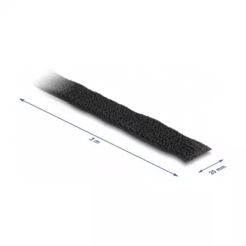 DeLOCK Klettband 3 m x 20 mm schwarz Nylon