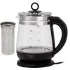 Adler Wasserkocher | AD 1299 | Elektrisch | 2200 W | 1,5 L | Glas | 360°-Drehsockel | Schwarz