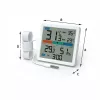 Thermometer‑Hygrometer MANTA MTO002W mit Außensensor (150 cm), innen 0–+50°C, außen -40–+70°C, Luftfeuchtigkeit 20–95% RH, Komfortindikator, Uhr