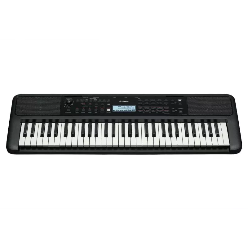 Tastatur YAMAHA PSR-E383 — Tragbares 61-Tasten-MIDI-Tastatur, LCD-Display, USB, integrierte Lautsprecher, batteriebetrieben (6), Schwarz