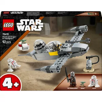 LEGO Star Wars Set 75410 N-1 Starfighter Modell mit 92 Teilen, Minifiguren Mando und Grogu