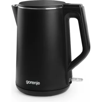 Elektrischer Wasserkocher Gorenje K15DWBK – 1,5 L, 2200 W, schwarz, Tastensteuerung, 360°-Basis