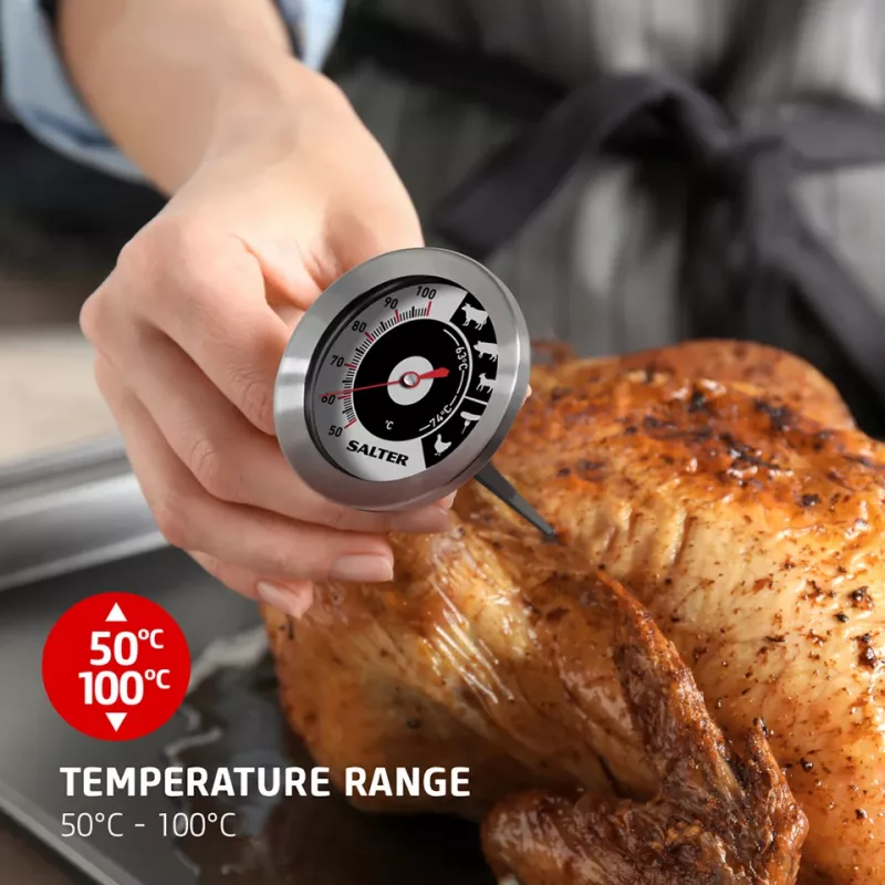 Analoges Fleischthermometer Salter 512 SSCR Edelstahl – analoge Sonde für Backofen und Grill