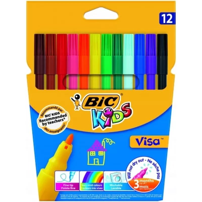 Feinmalstift BIC Visa Multicolour 12 Stück