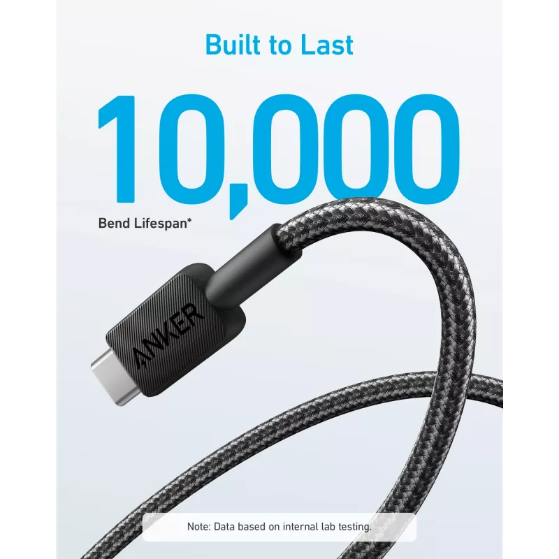 Anker Innovations 322 USB-A auf USB-C Kabel Nylon 1,8M Schwarz - Kabel - Digital/Daten