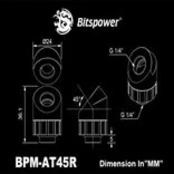 BitsPower Artemis 45° Drehanschluss — mattschwarz