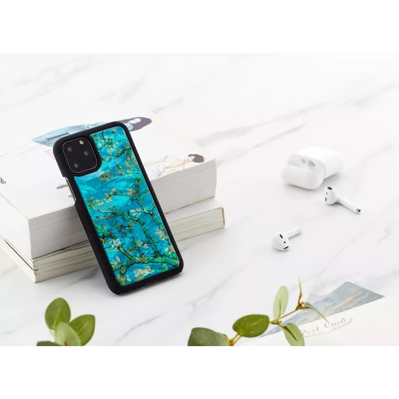 Smartphone-Hülle iKins für iPhone 11 Pro – Mandelblüten-Schwarz, Schutzhülle
