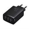 Baseus Kompakt-Schnellladegerät, 3x USB, 17 W (Schwarz)