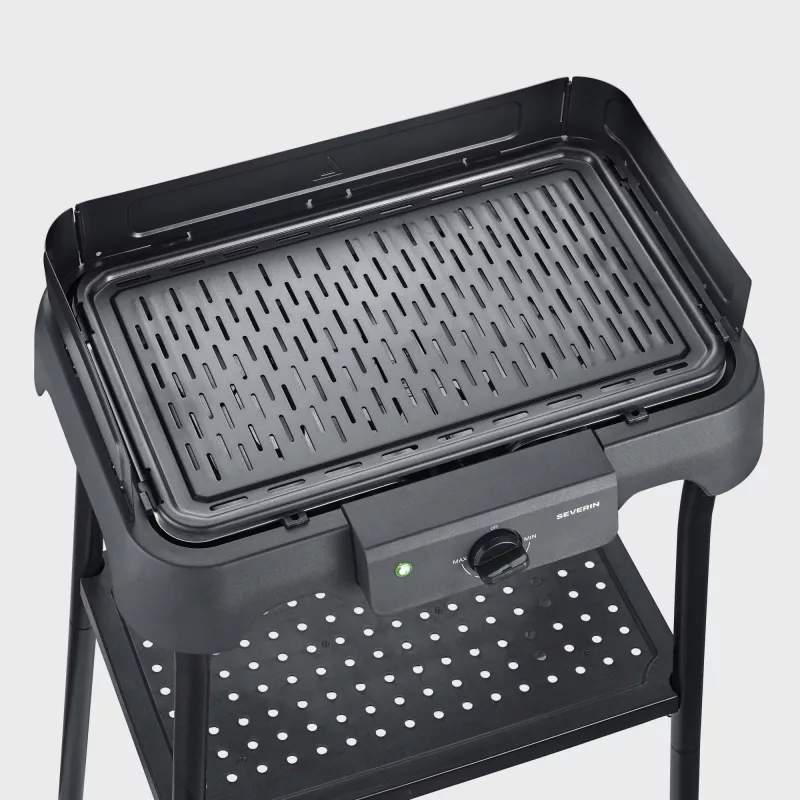 Tisch-Elektrogrill SEVERIN PG 8596, 2000 W, rechteckiger Rost, schwarz, Drehregler