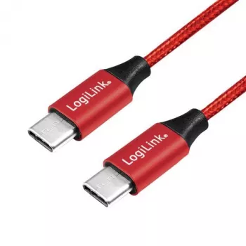 LOGILINK CU0156 LOGILINK - USB 2.0 Kabel, USB-C-Stecker auf USB-C-Stecker, Rot, 1 m