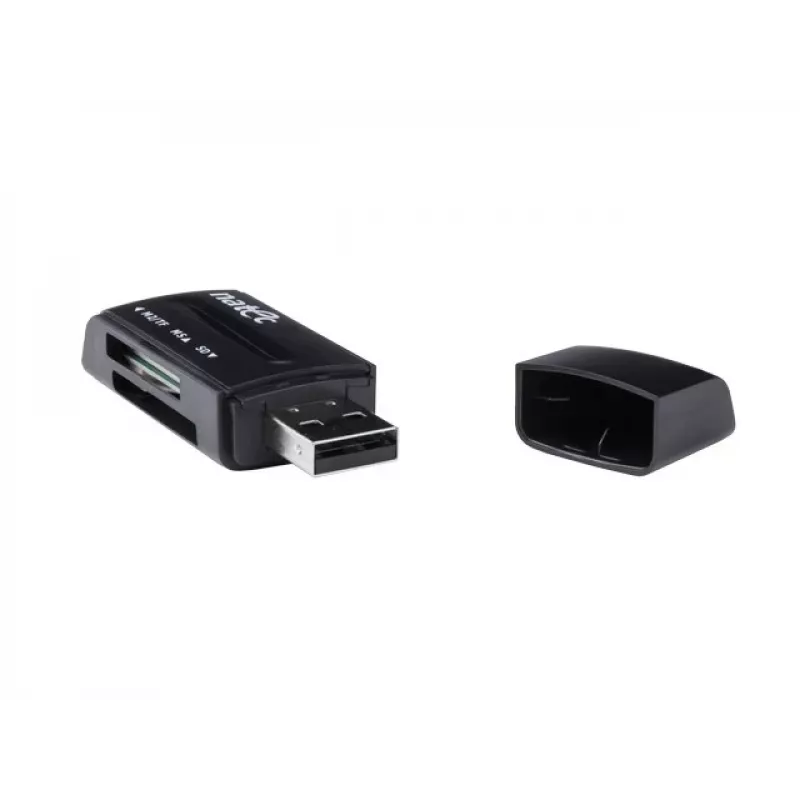 Natec MINI ANT 3 USB 2.0 Kartenleser (SD, SDHC, MMC, M2, microSD), Schwarz (NCZ-0560)