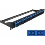Patch panel DELOCK 43392 1U für Glasfaser SC, Rackmontage, 482,6 × 43,6 × 150 mm, schwarz/blau