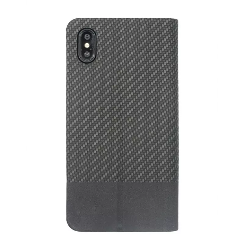 Handy-Buchhülle Tellur Carbon für iPhone XS – Schwarz