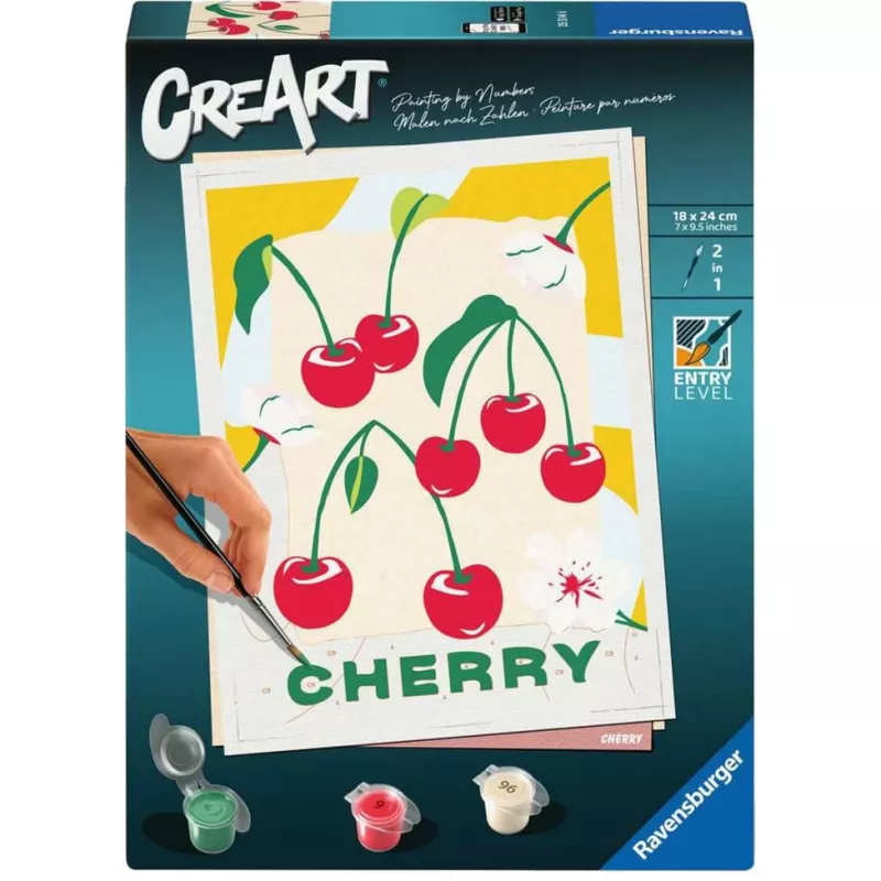 Malset Ravensburger CreArt – Kirschen (Design 25514) – kreatives Malset für Erwachsene und Jugendliche