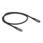 DeLOCK USB-Verlängerungskabel USB Typ-C Stecker auf Buchse 10 Gbit/s 0,5 m grau Metall