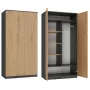 Top E Shop SD-90 ANT/ART KPL Kleiderschrank fürs Schlafzimmer, 2 Türen, 7 Fächer