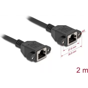 DeLOCK 90785 Netzwerkkabel Schwarz 2 m Cat6a S/FTP