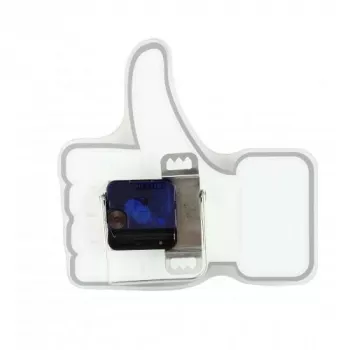 NeXtime Uhr 5185wi Mini Thumbs Up, 20,5x21 cm, Wand, Weiß/Silber