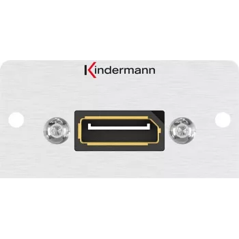Kindermann Konnect 50 alu Half Size Adapter Plate - modulare Frontplatte zum Einrasten - DisplayPort - eloxiertes Aluminium (7444000888)