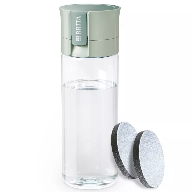 Wiederverwendbare Trinkflasche BRITA Fill&Go Vital 600 ml mit integriertem MicroDisc-Filter, Grün