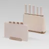 Maestro MR-1412-BEIGE Messerset mit Block + Schneidebrett-Set Beige