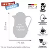Thermoskanne ROTPUNKT 1,2 L, elfenbein — 24 h heiß / 36 h kalt, Handgriff, 199×255 mm