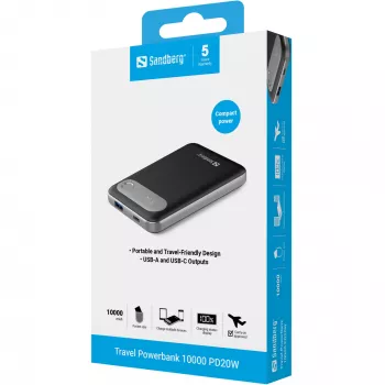 Powerbank Sandberg Travel Powerbank 10000 PD20W 10000 mAh Lithium Polymer