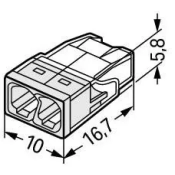 Wago 2273-202 Kabelverbinder/-trenner Transparent, Weiß
