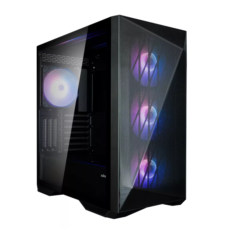 Zalman Z9 Iceberg MS Schwarz ATX Mid Tower PC-Gehäuse inklusive 4x 140 mm ARGB Lüfter - Midi/Mini Tower - ATX