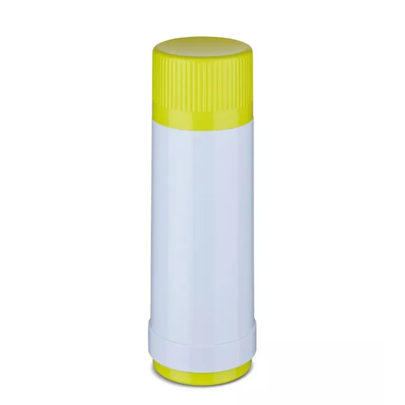 Thermosflasche ROTPUNKT Series 40 0,75 L – doppelwandiges Polypropylen, 24 h heiß / 36 h kalt, weiß-gelb