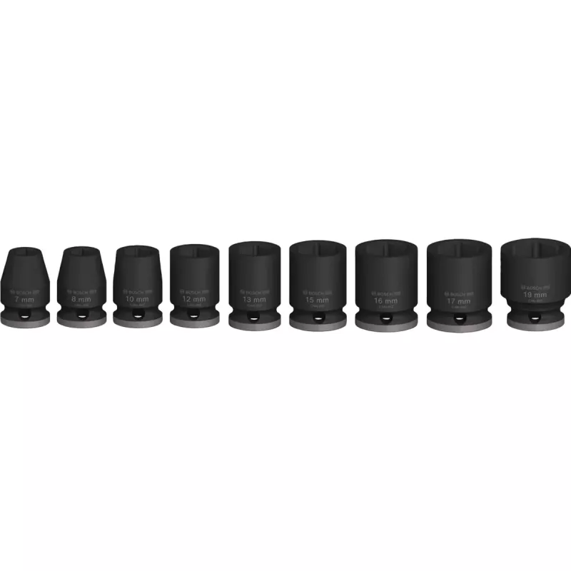 Schlagschrauber-Nusssatz Bosch 3/8 Zoll, 9-teilig, schwarz, Standard