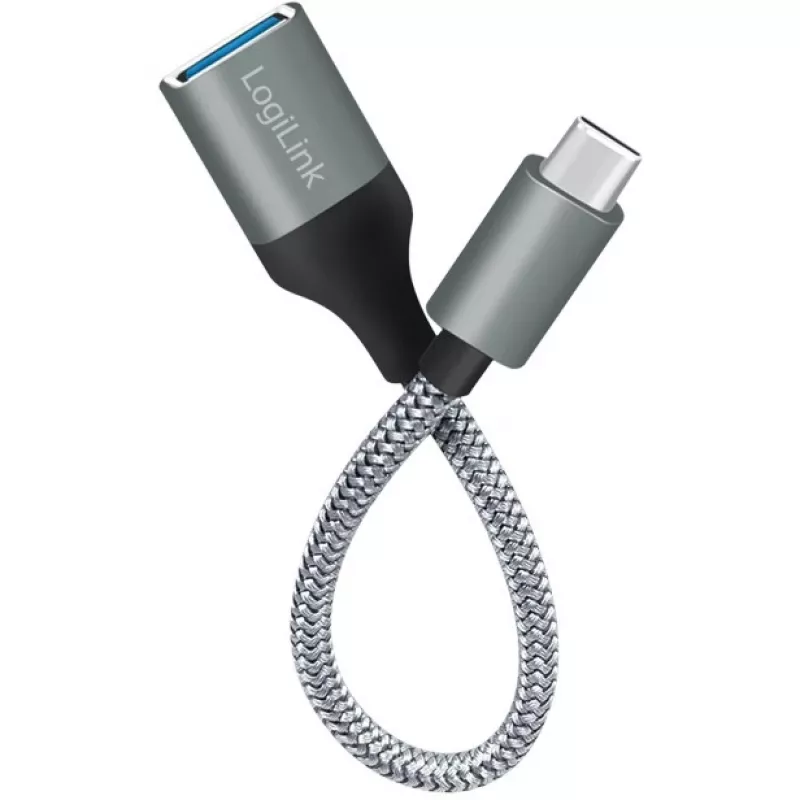 LogiLink USB 3.2 Gen1 Typ-C-Adapter C/M auf USB-A/F OTG Aluminium 0,15 m