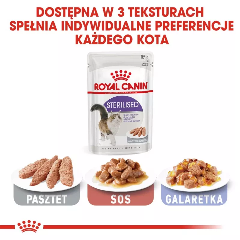 ROYAL CANIN FHN Sterilised in Soße – Nassfutter für ausgewachsene Katzen – 12x85g