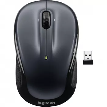 LOGITECH M325s Maus beidhändig optisch 5 Tasten kabellos 2,4 GHz USB Nano-Empfänger dunkelgrau